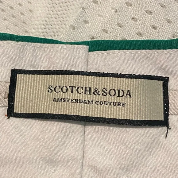 Scotch & Soda Men's Green and Red Striped Chinos